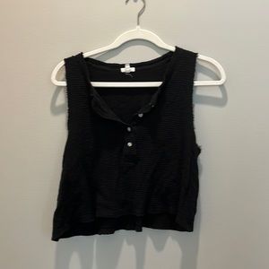 Black Waffle Knit Tank